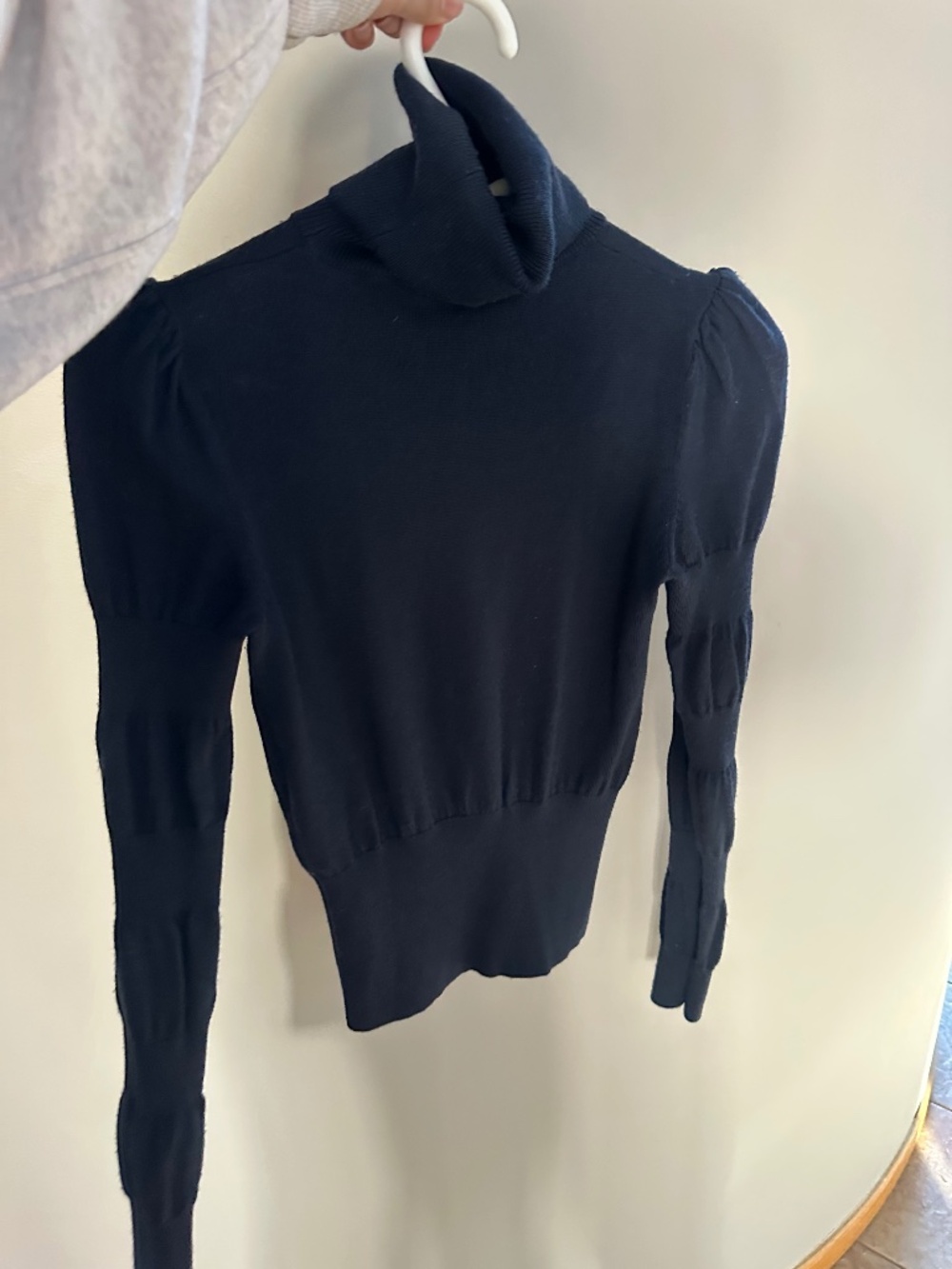 MODA International Structured Navy Blue knit Turtle neck $25